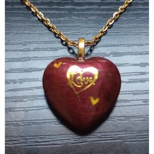 18"‎ Red Glitter Heart Love Necklace